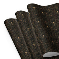 Skull Carnival pattern on wrapping paper sheets, front product mockup