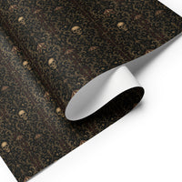 Skull Carnival pattern on wrapping paper sheets, front product mockup