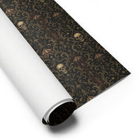 Skull Carnival pattern on wrapping paper sheets, front product mockup
