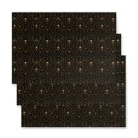 Skull Carnival pattern on wrapping paper sheets, front product mockup