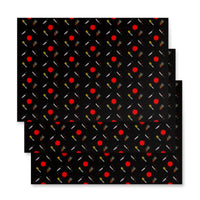 Classic Horror Weapons pattern on wrapping paper sheets, front product mockup