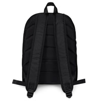 Unisex backpack with padded shoulder straps, back view
