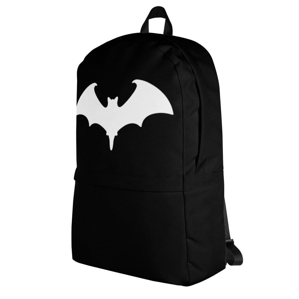White Vampire Bat Goth Style Halloween Backpack School Bag - Edge of Life Designs