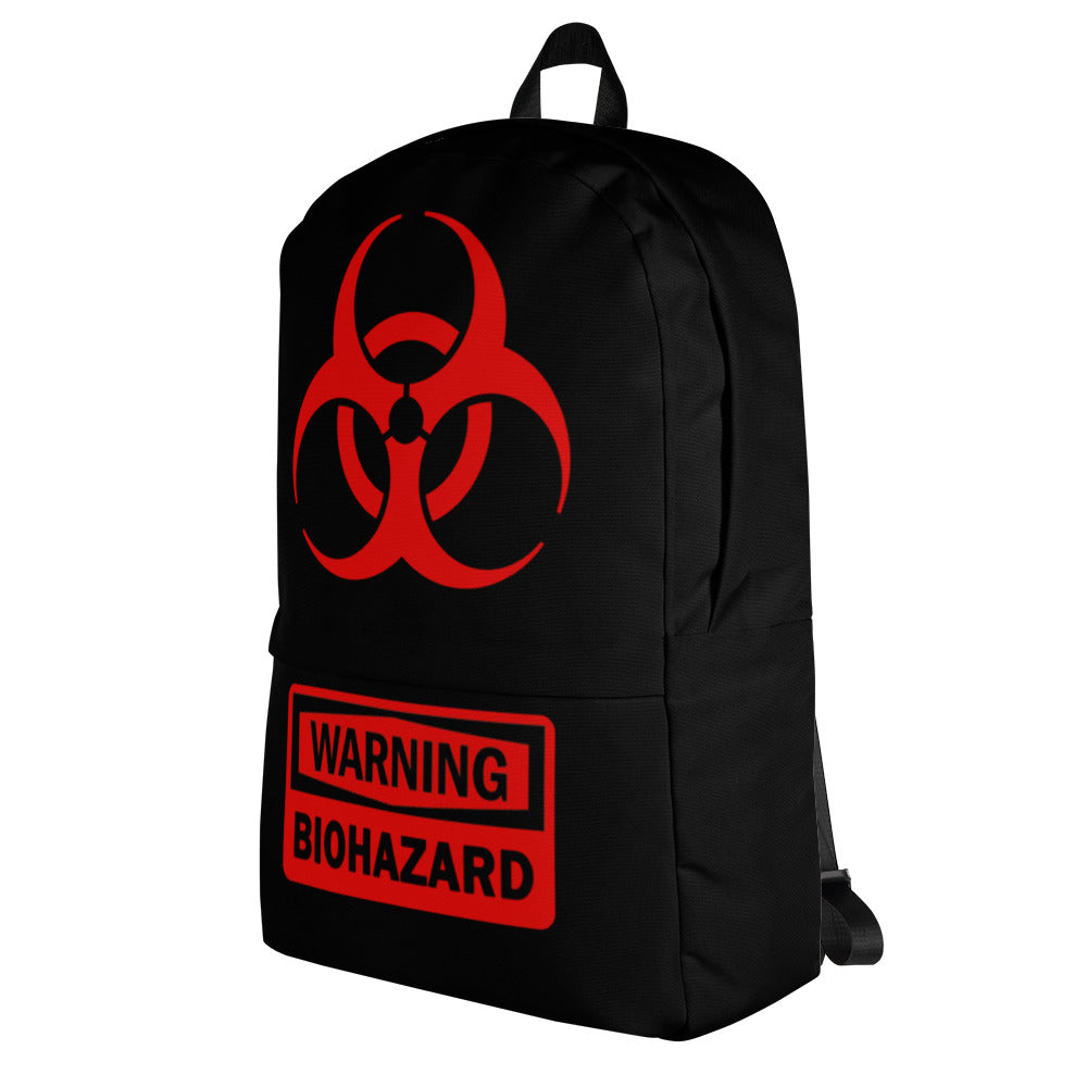 Red Bio Hazard Symbol Warning Sign Backpack School Bag - Edge of Life Designs