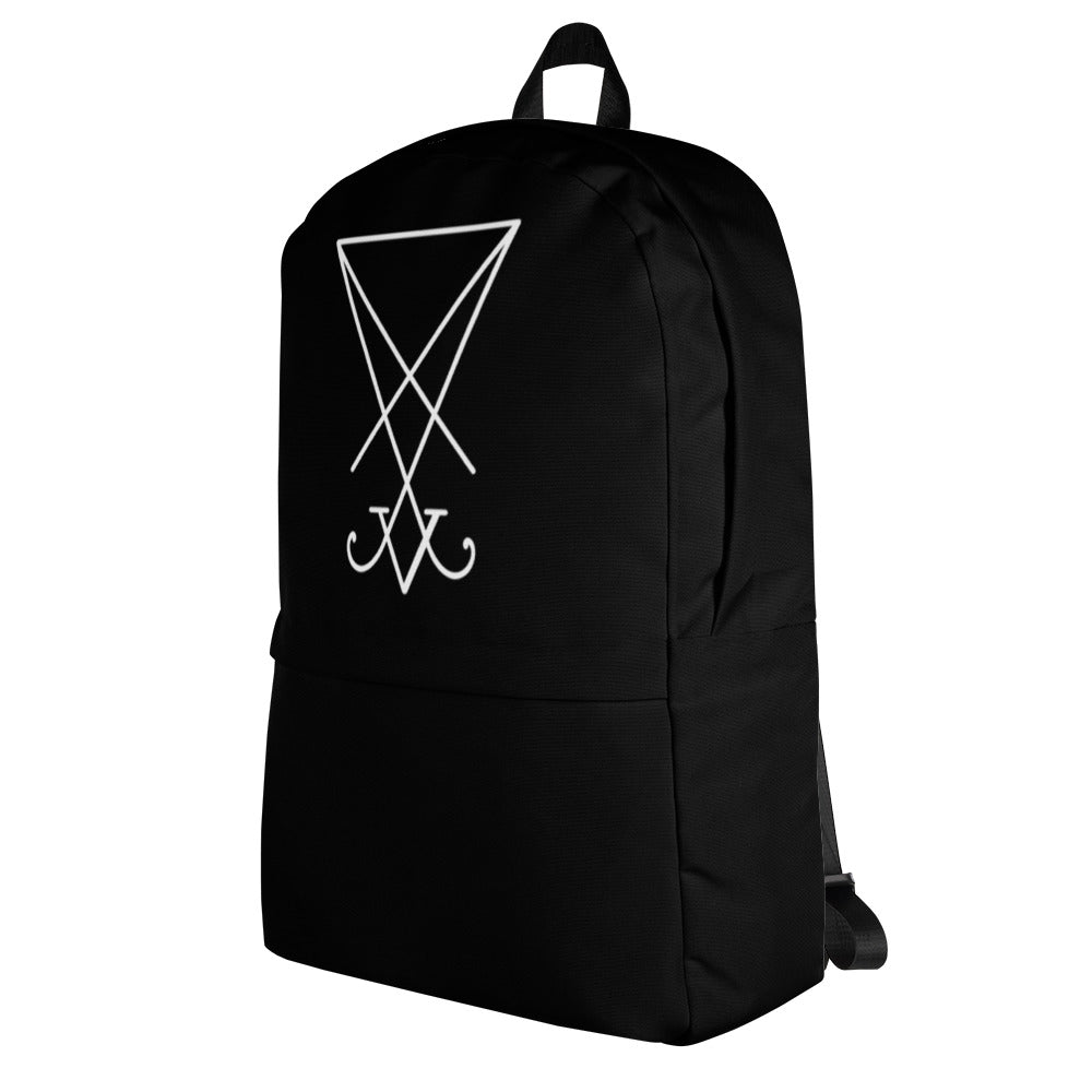 White Sigil of Lucifer Symbol The Seal of Satan Backpack School Bag - Edge of Life Designs