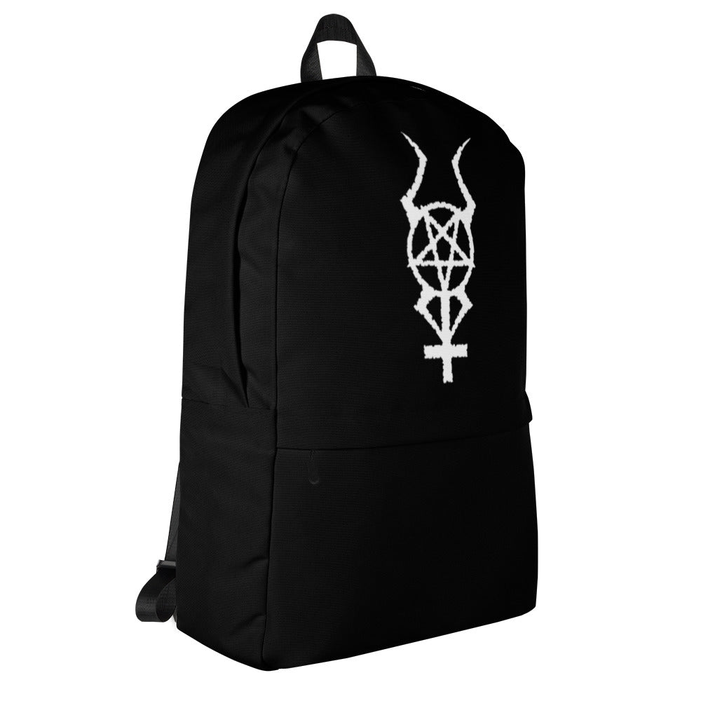 Horned Pentacross Inverted Cross w/ Pentagram and Horns Backpack School Bag - Edge of Life Designs