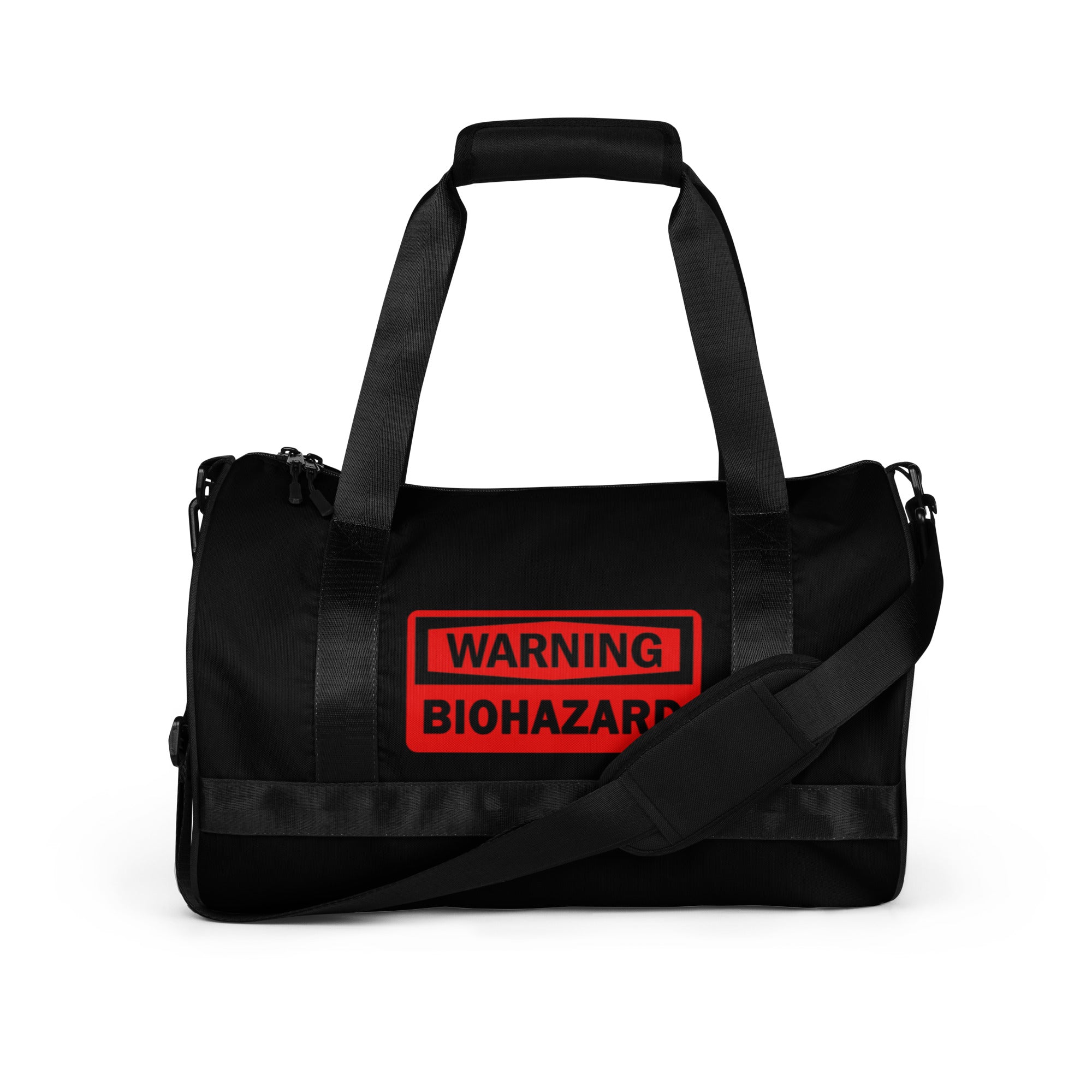 Bio Hazard Symbol Warning Sign Duffle Gym Bag - Edge of Life Designs