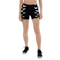 Halloween Style Flying Vampire Bat Pattern Black Shorts - Edge of Life Designs