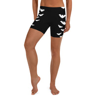Halloween Style Flying Vampire Bat Pattern Black Shorts - Edge of Life Designs