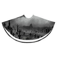 Haunted Cemetery pattern on women's skater skirt, front view