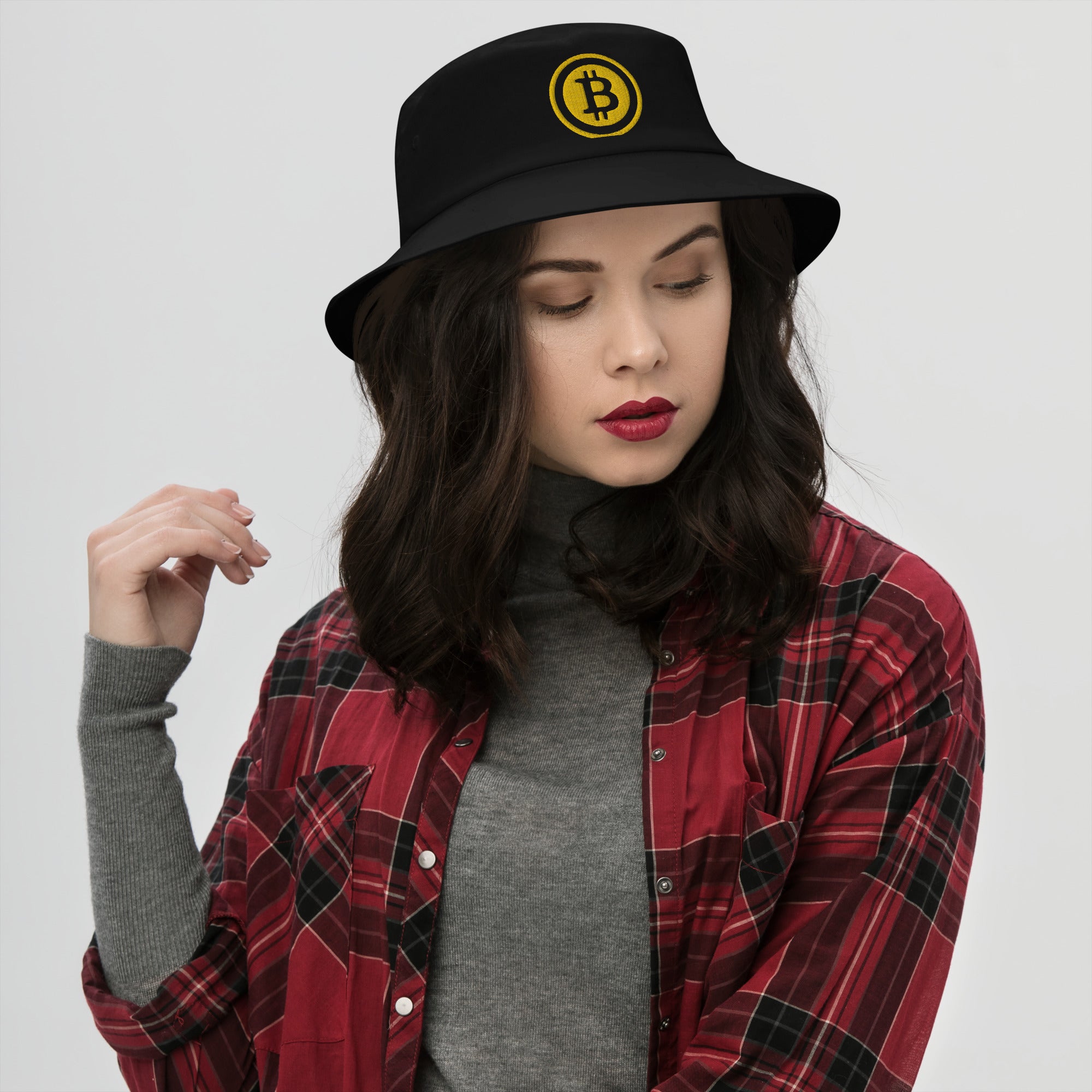 Bitcoin Crypto Currency Symbol Ticker Embroidered Bucket Hat