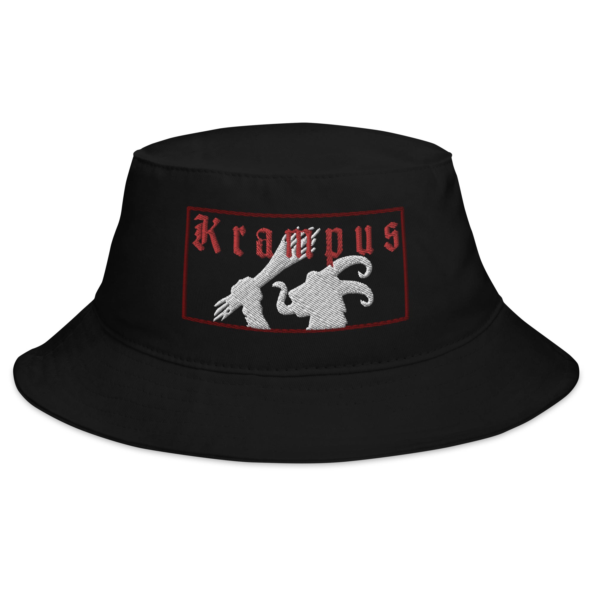 Gruss Vom Krampus Embroidered Bucket Hat Evil Santa Claus