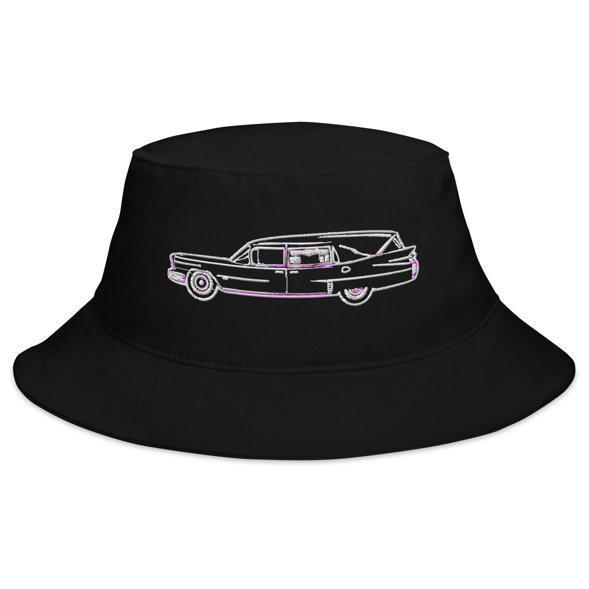 Hearse Funeral Car Embroidered Bucket Hat Casket Coach