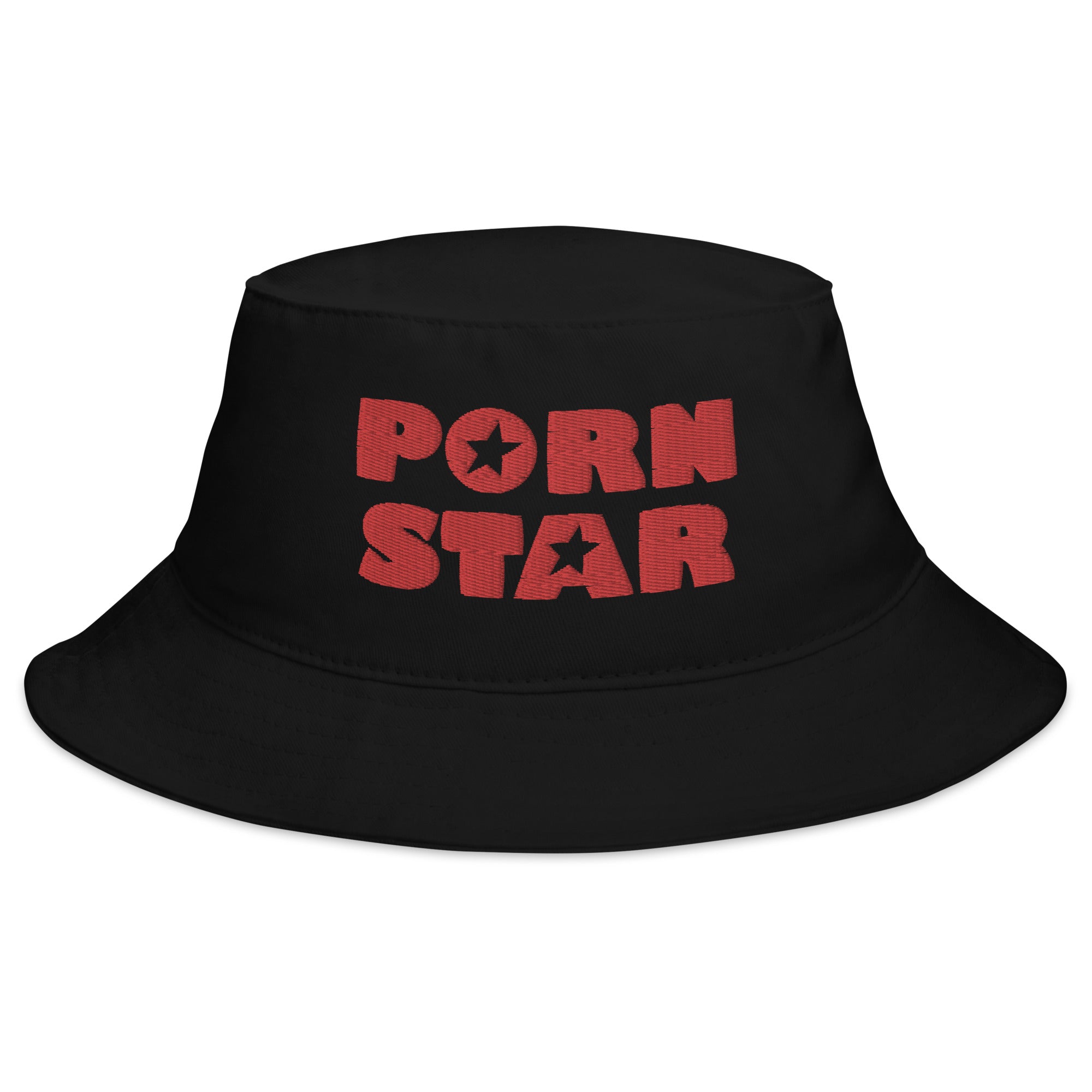 Red Porn Star Logo Embroidered Bucket Hat