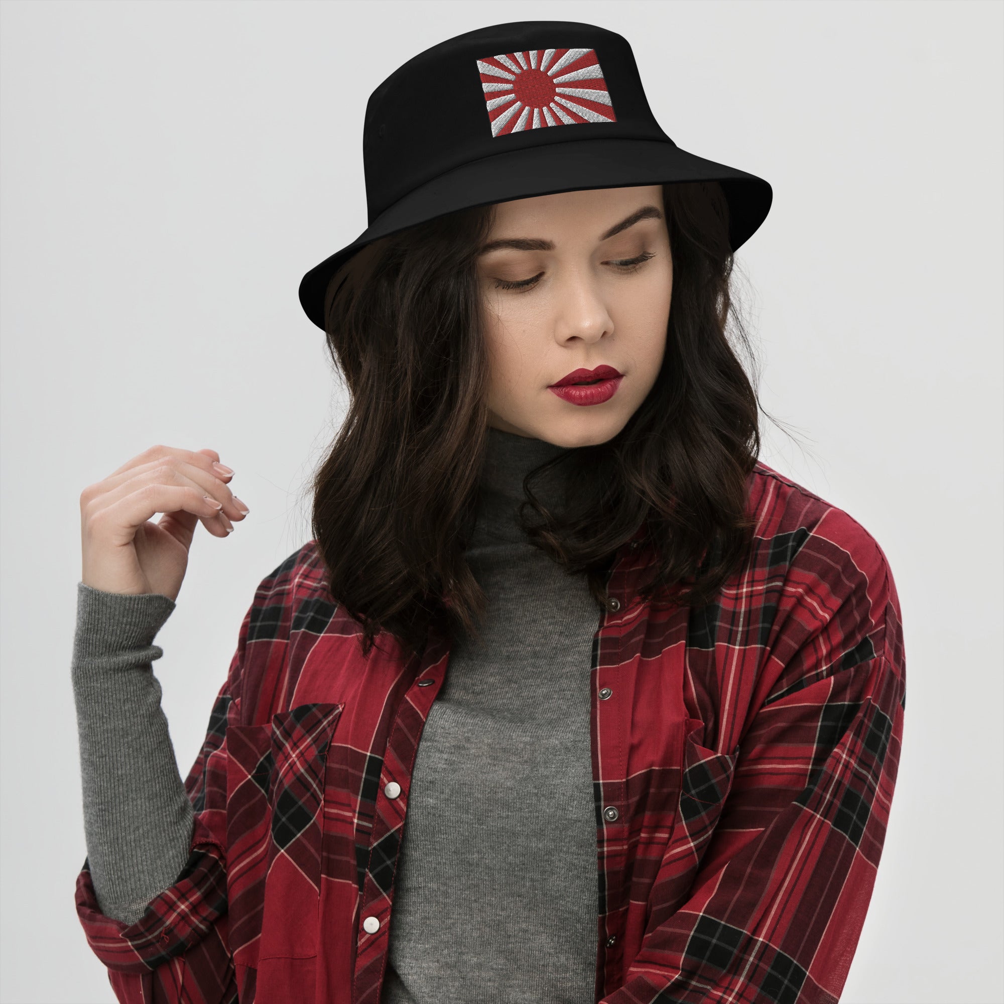 The National Flag of Japan Embroidered Bucket Hat Land of the Rising Sun
