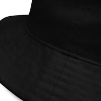 Black bucket hat with Evil Grin Joker embroidered artwork, product image 2