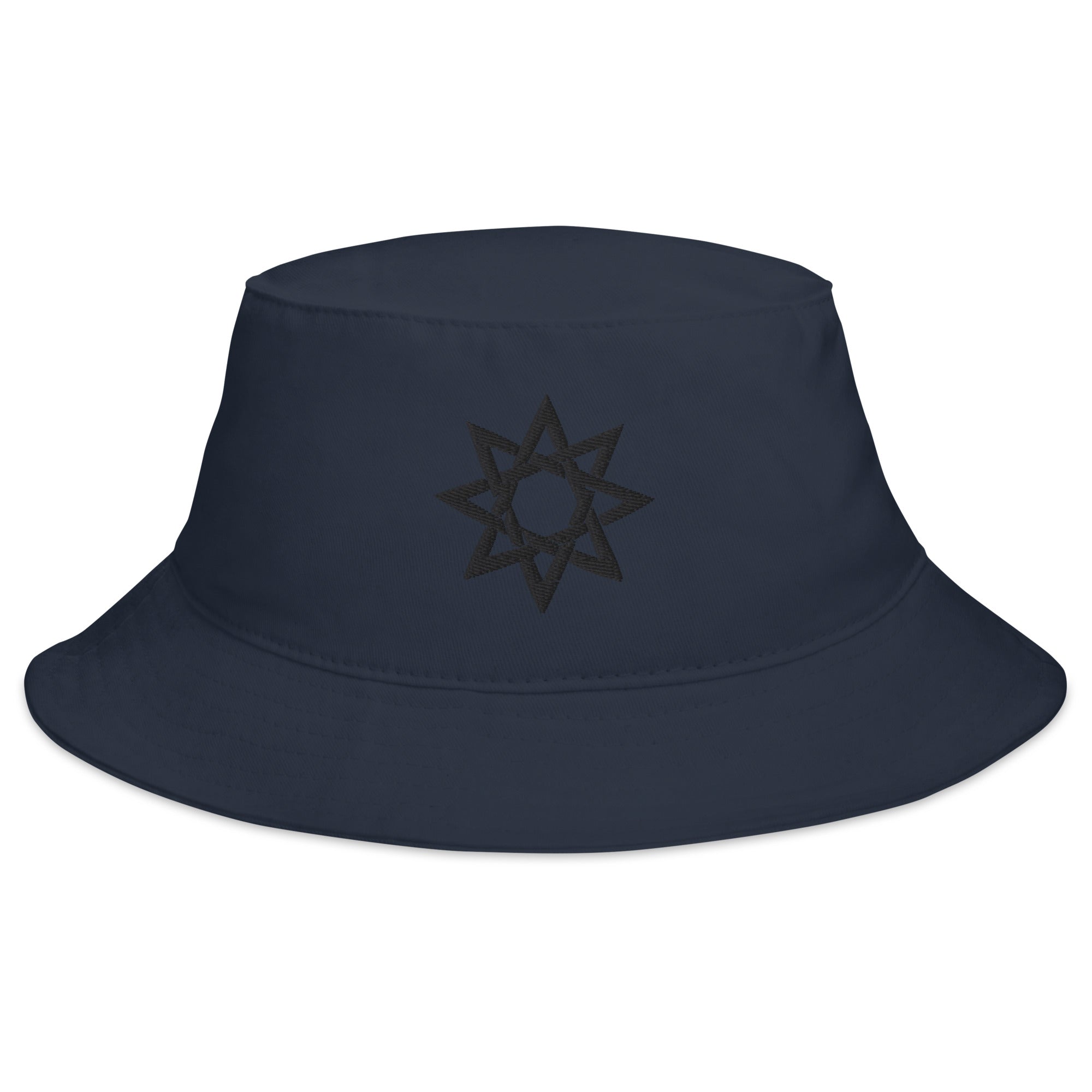 Black 8 Point Star Octagram Anu God of the Heavens Embroidered Bucket Hat