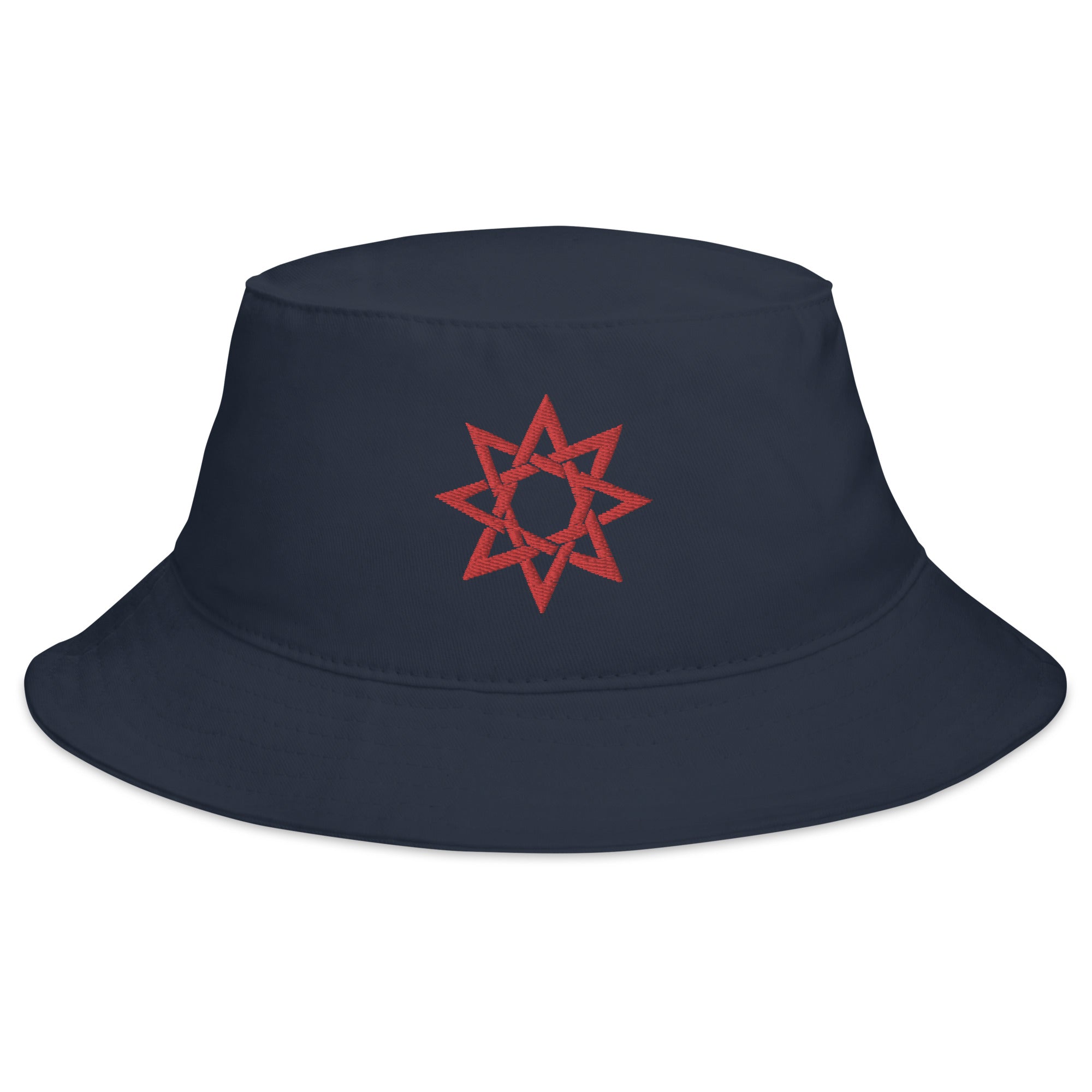 Red 8 Point Star Octagram Anu God of the Heavens Embroidered Bucket Hat