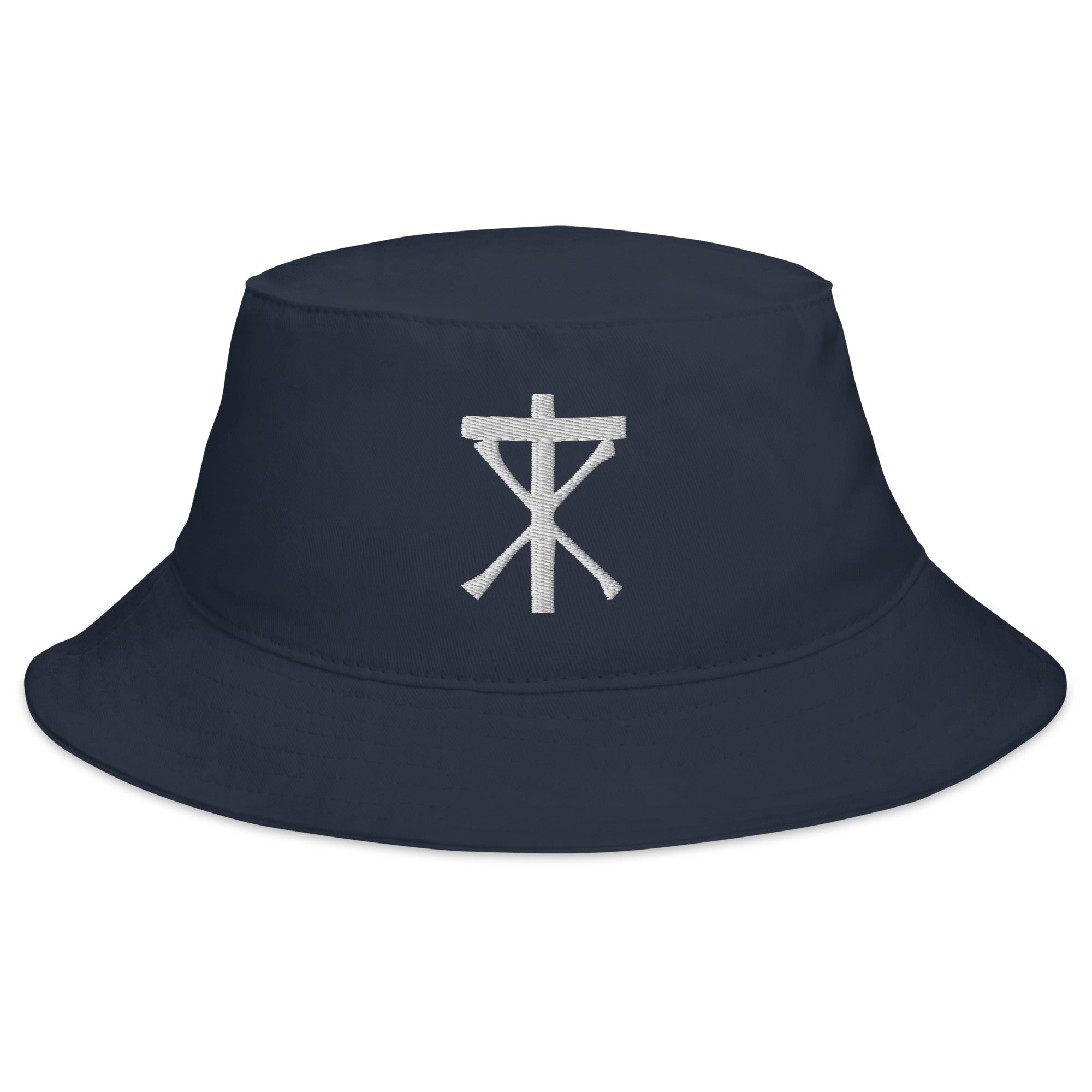 Anti Christian Bone Cross Embroidered Bucket Hat Atheist Symbol