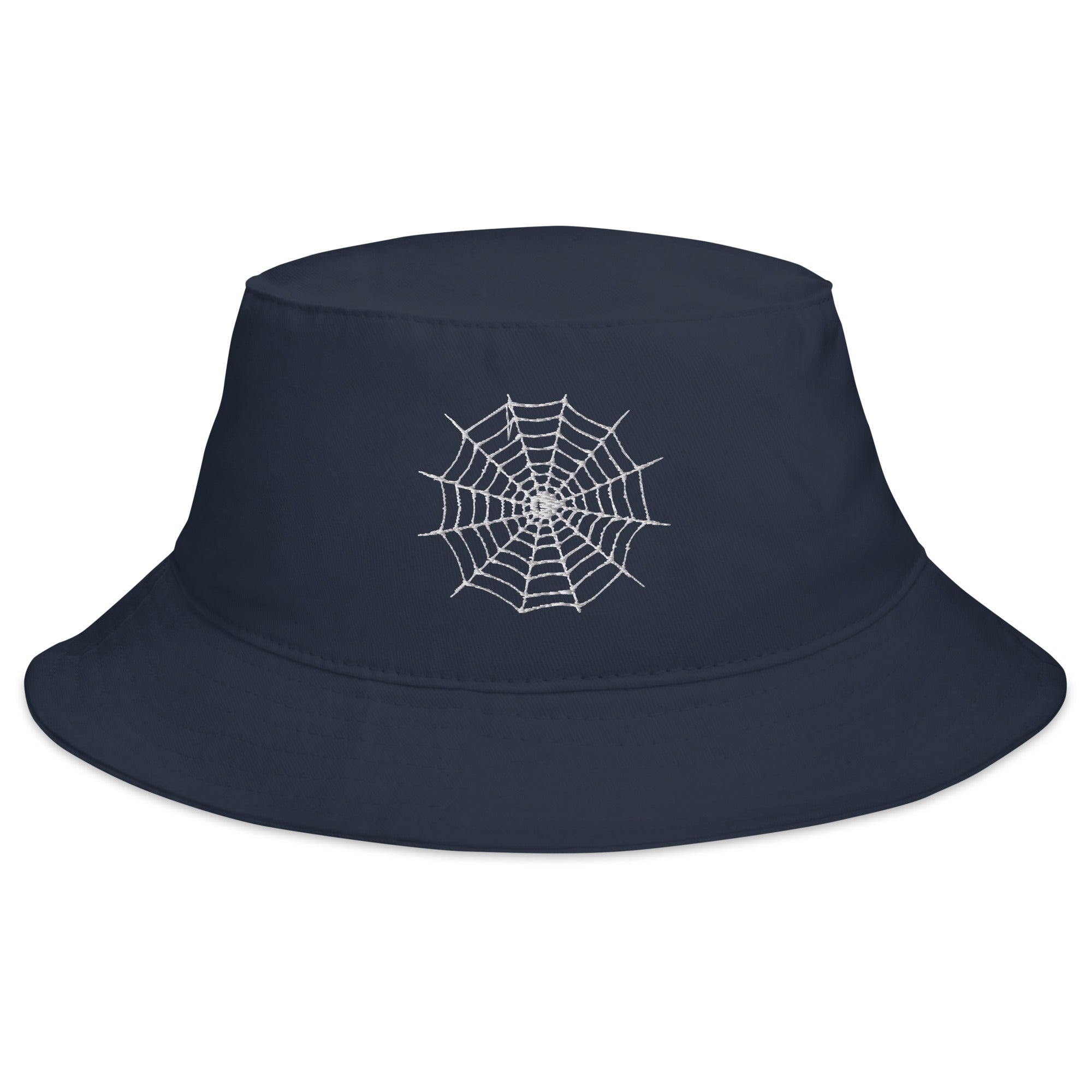 Creepy Spiderweb Halloween Cobweb Embroidered Bucket Hat