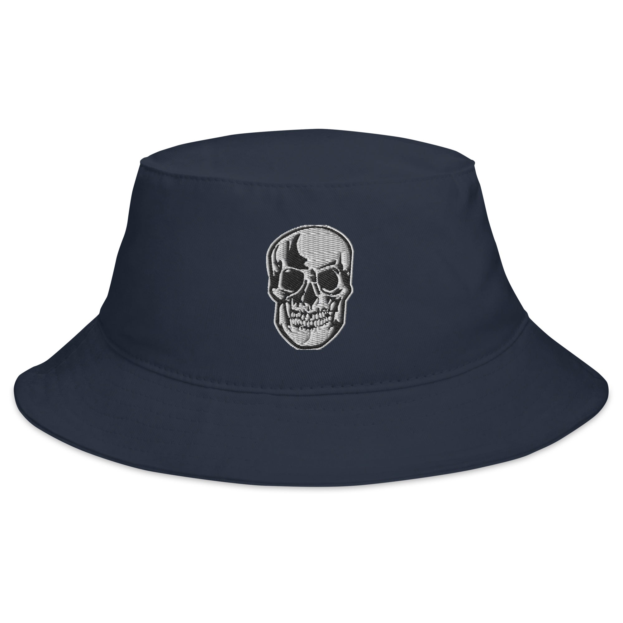 Death Skull Embroidered Horror Style Bucket Hat