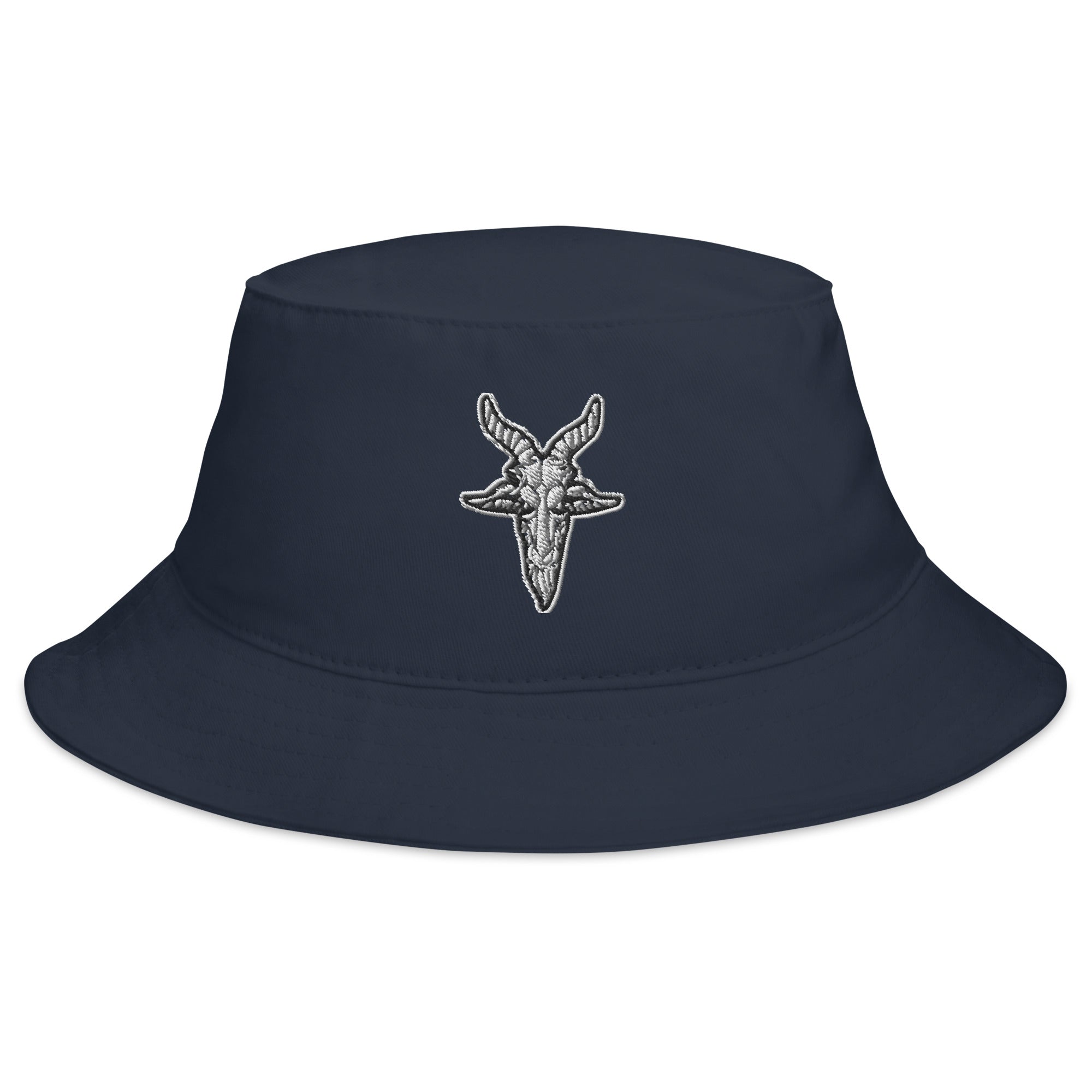 Evil Goat Head Baphomet Embroidered Bucket Hat