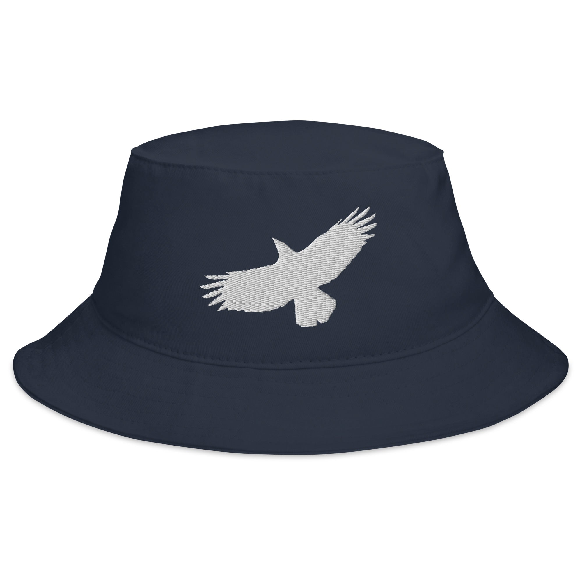 Flying Raven Black Bird Embroidered Bucket Hat