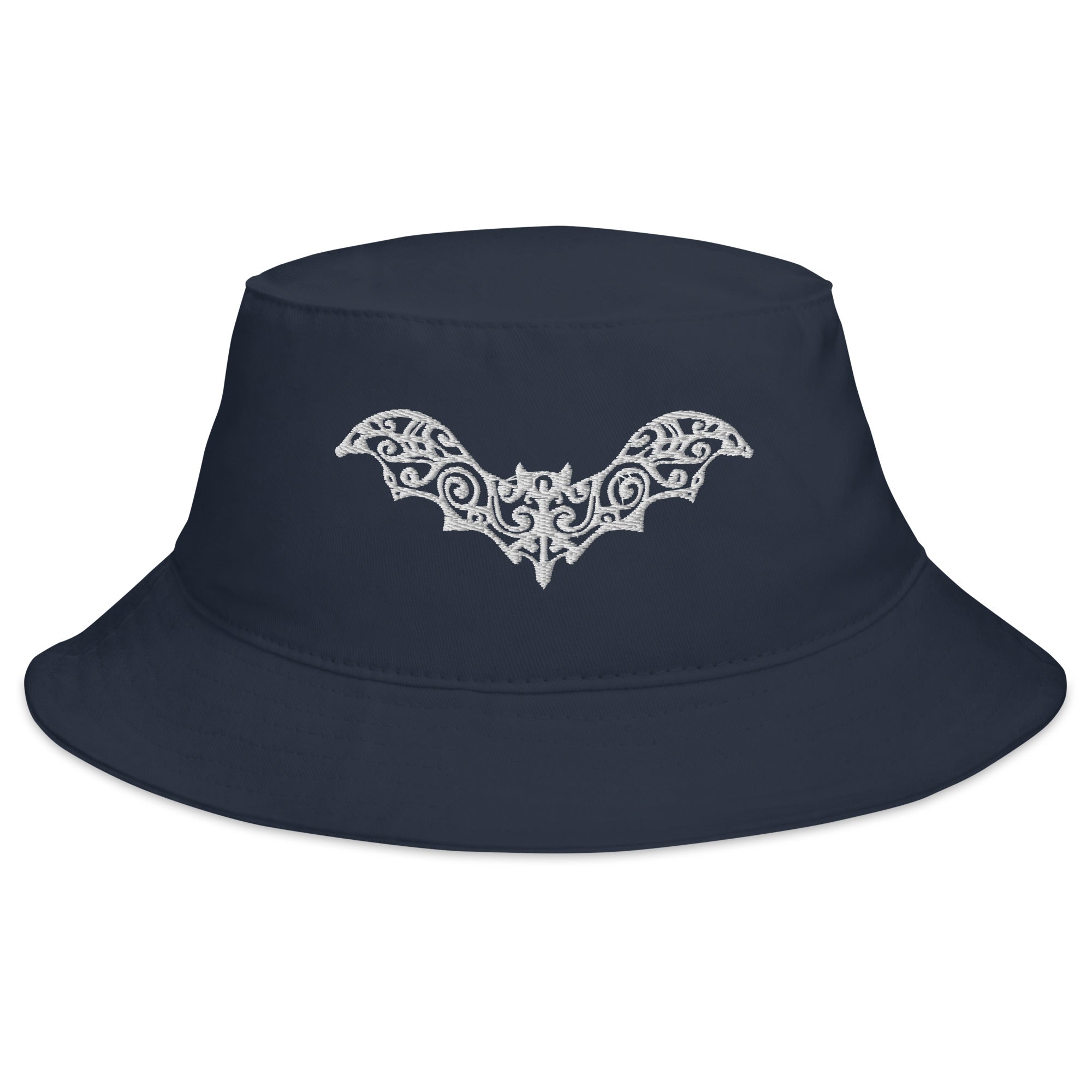 Gothic Vine Wrought Iron Bat Embroidered Bucket Hat