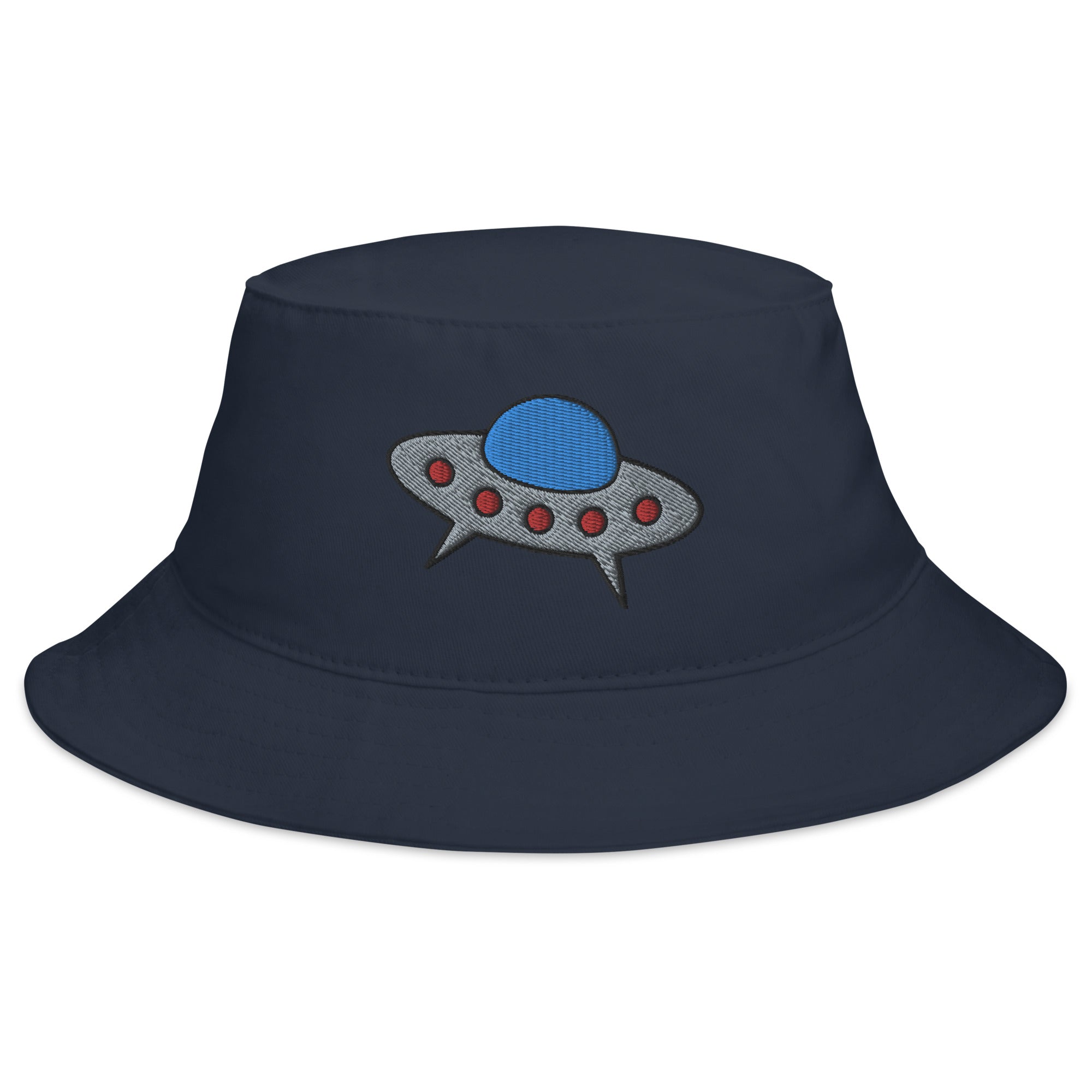 Space Alien Ship UFO Flying Saucer Embroidered Bucket Hat