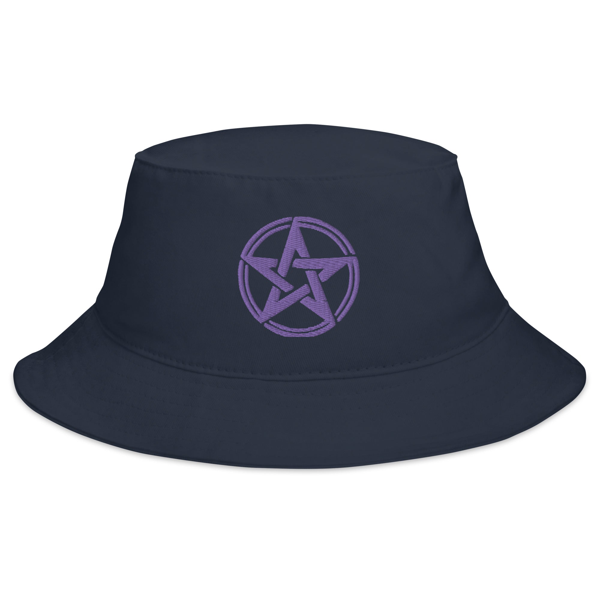 Purple Witching Hour Woven Pentagram Embroidered Bucket Hat Wiccan Ritual