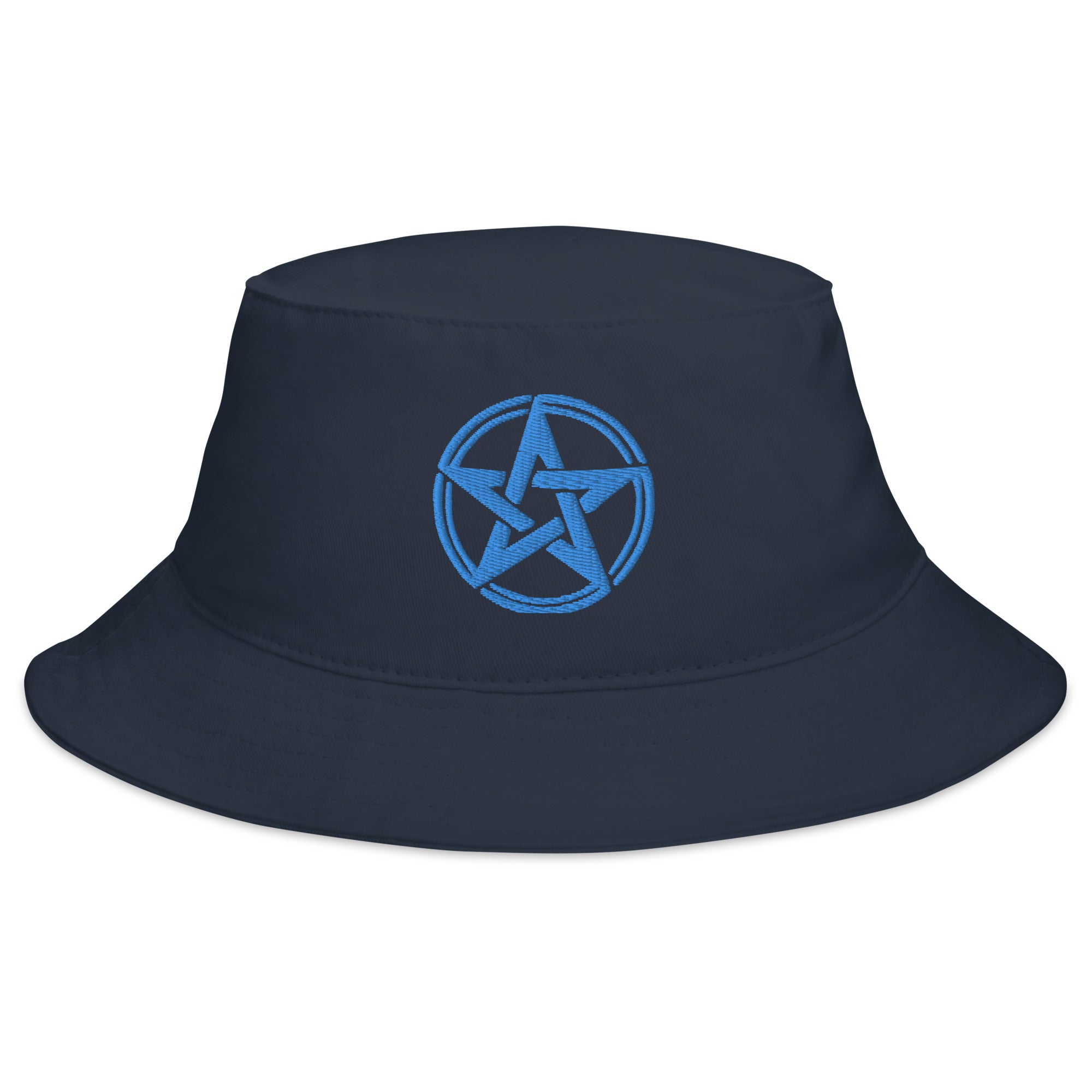 Blue Witching Hour Woven Pentagram Embroidered Bucket Hat Wiccan Ritual