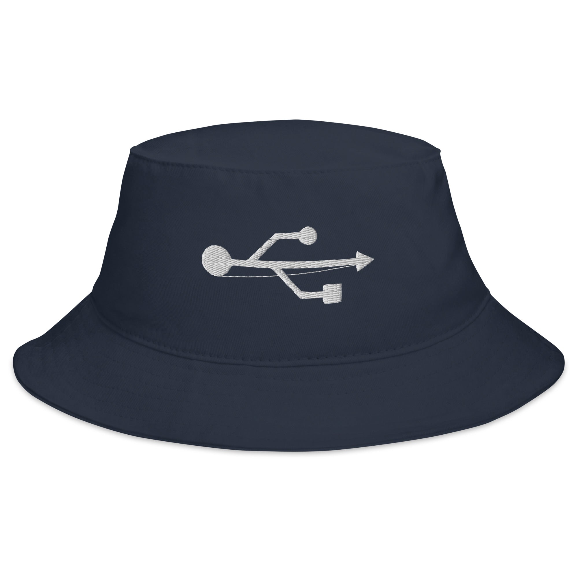 USB Symbol Embroidered Bucket Hat Universal Serial Bus
