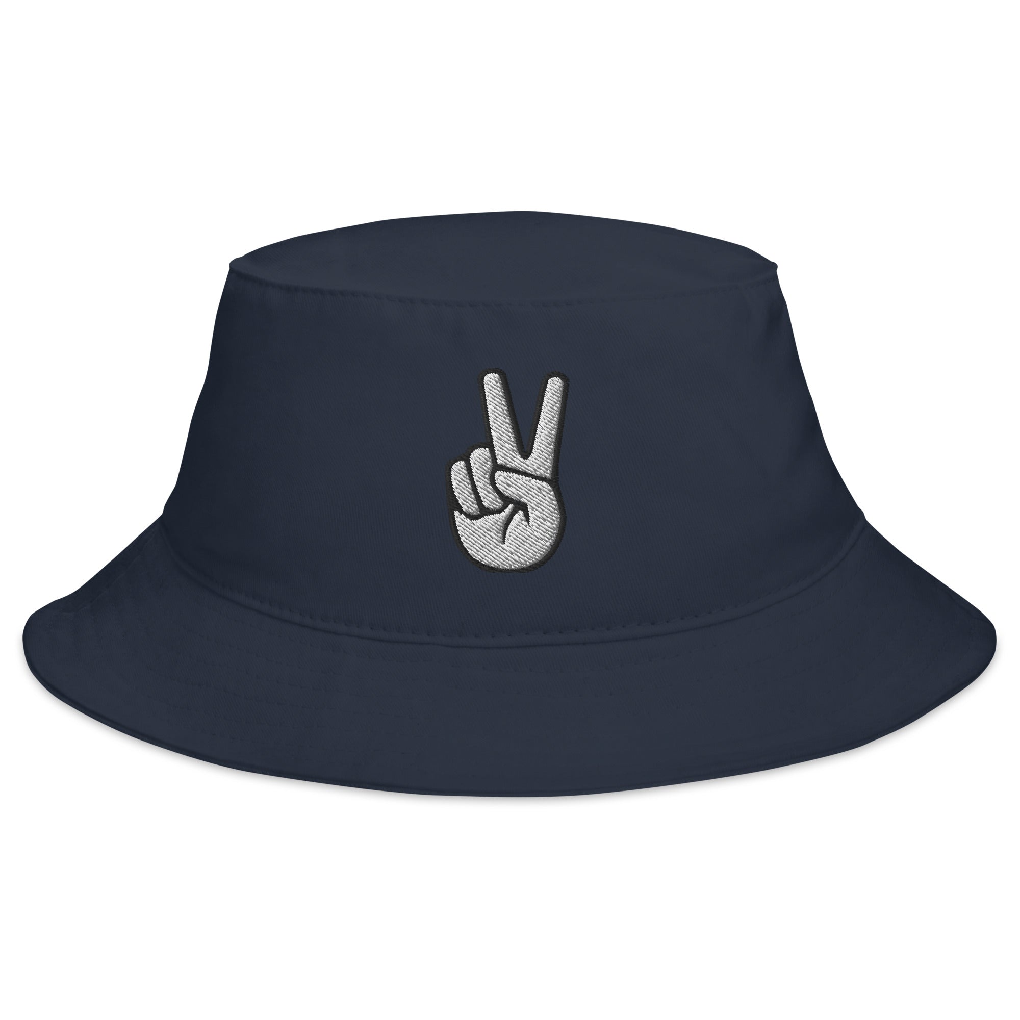The V Sign for Victory Hand Gesture Embroidered Bucket Hat