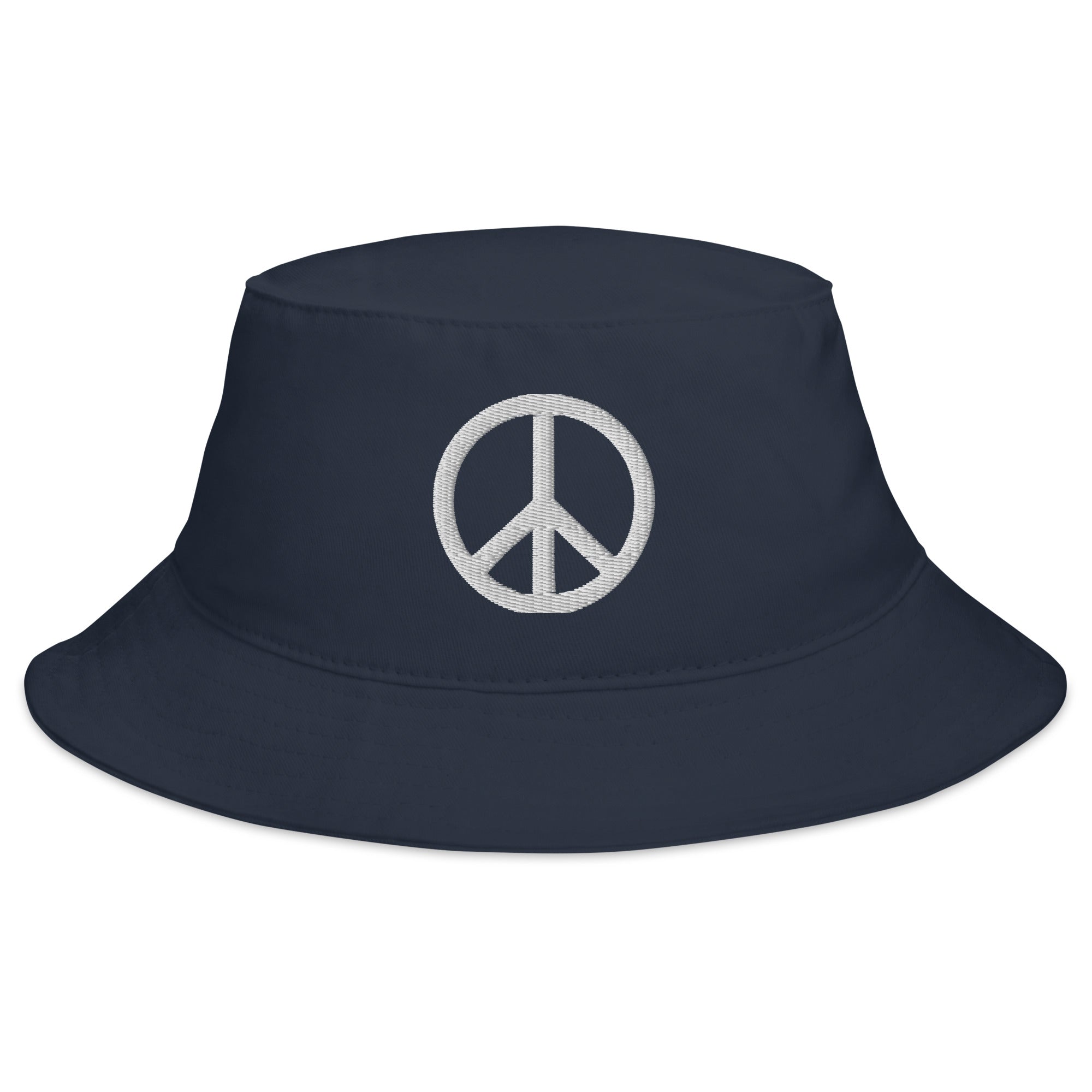 Peace Symbol Icon Namaste No War Embroidered Bucket Hat