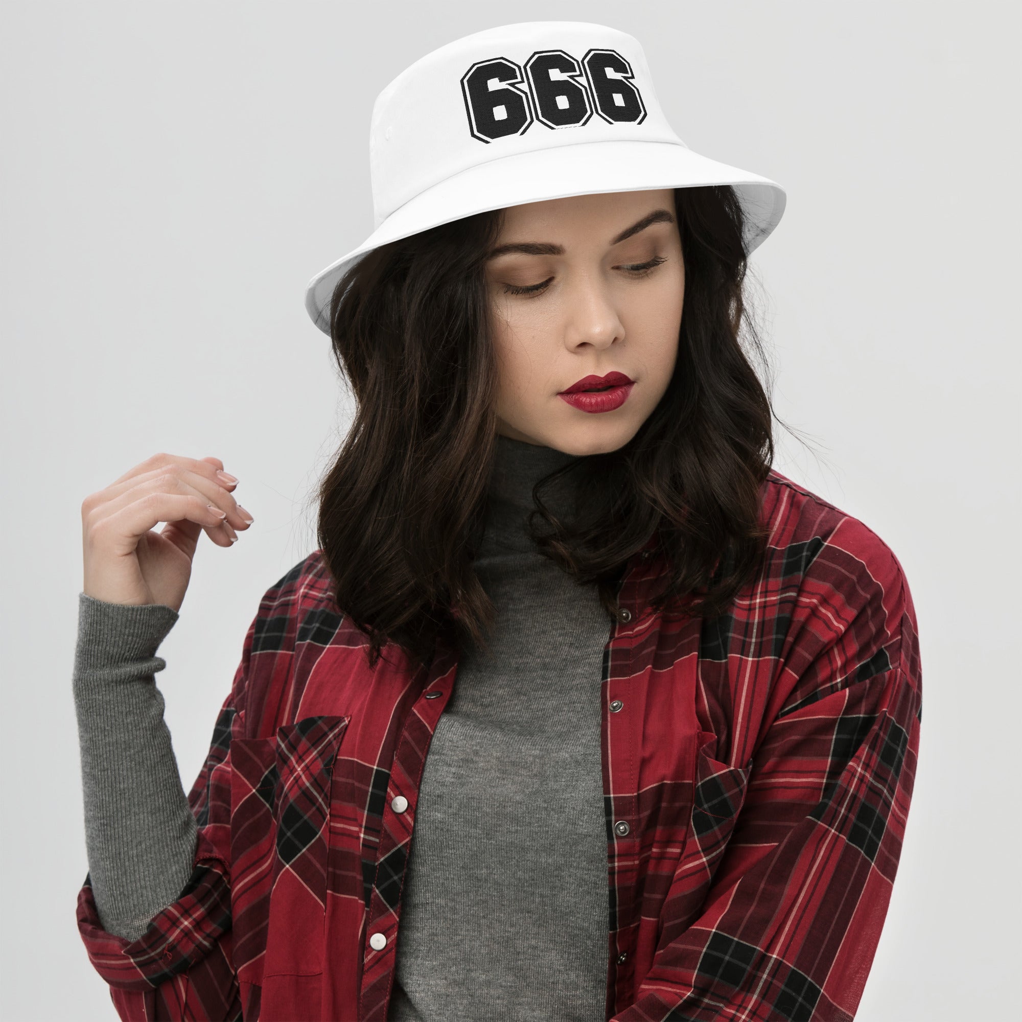 Black 666 The Number of the Beast Evil Embroidered Bucket Hat