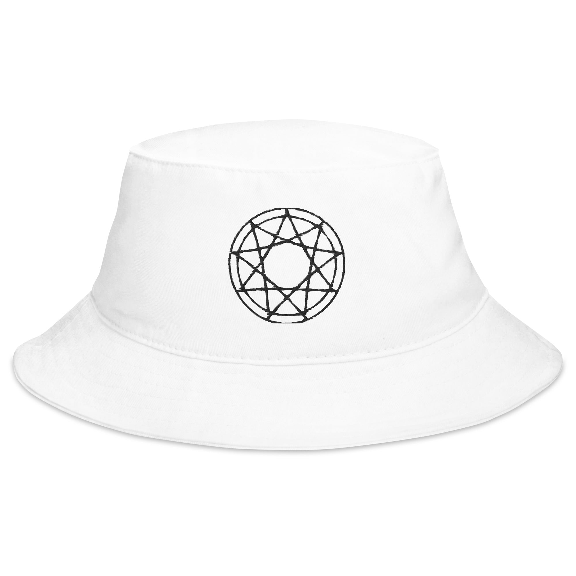 Black 9 Point Star Pentagram Occult Symbol Embroidered Bucket Hat Slipknot