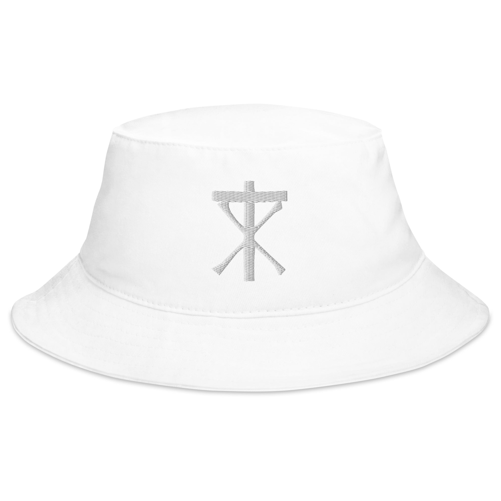 Anti Christian Bone Cross Embroidered Bucket Hat Atheist Symbol