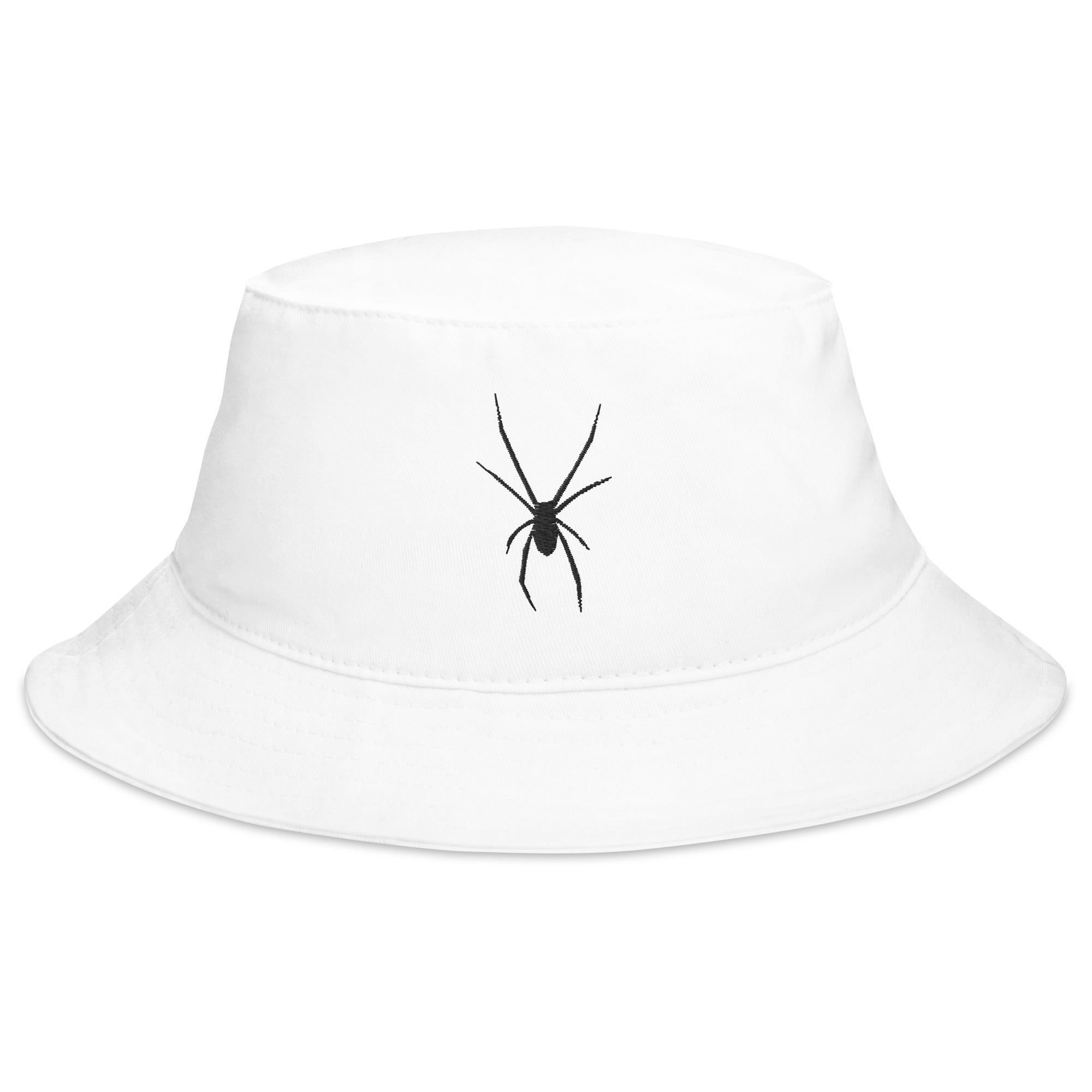 Black Arachnid Creepy Black Widow Spider Embroidered Bucket Hat