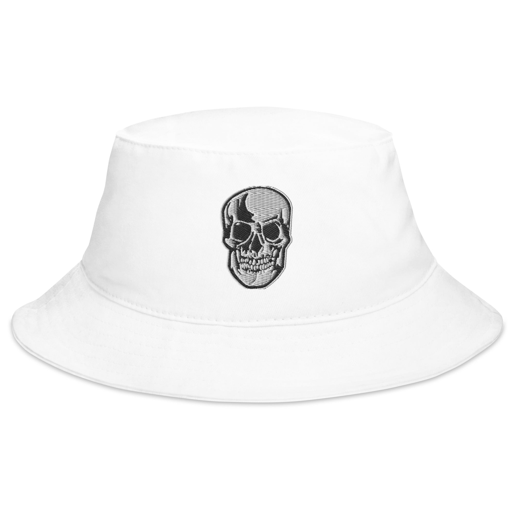 Death Skull Embroidered Horror Style Bucket Hat