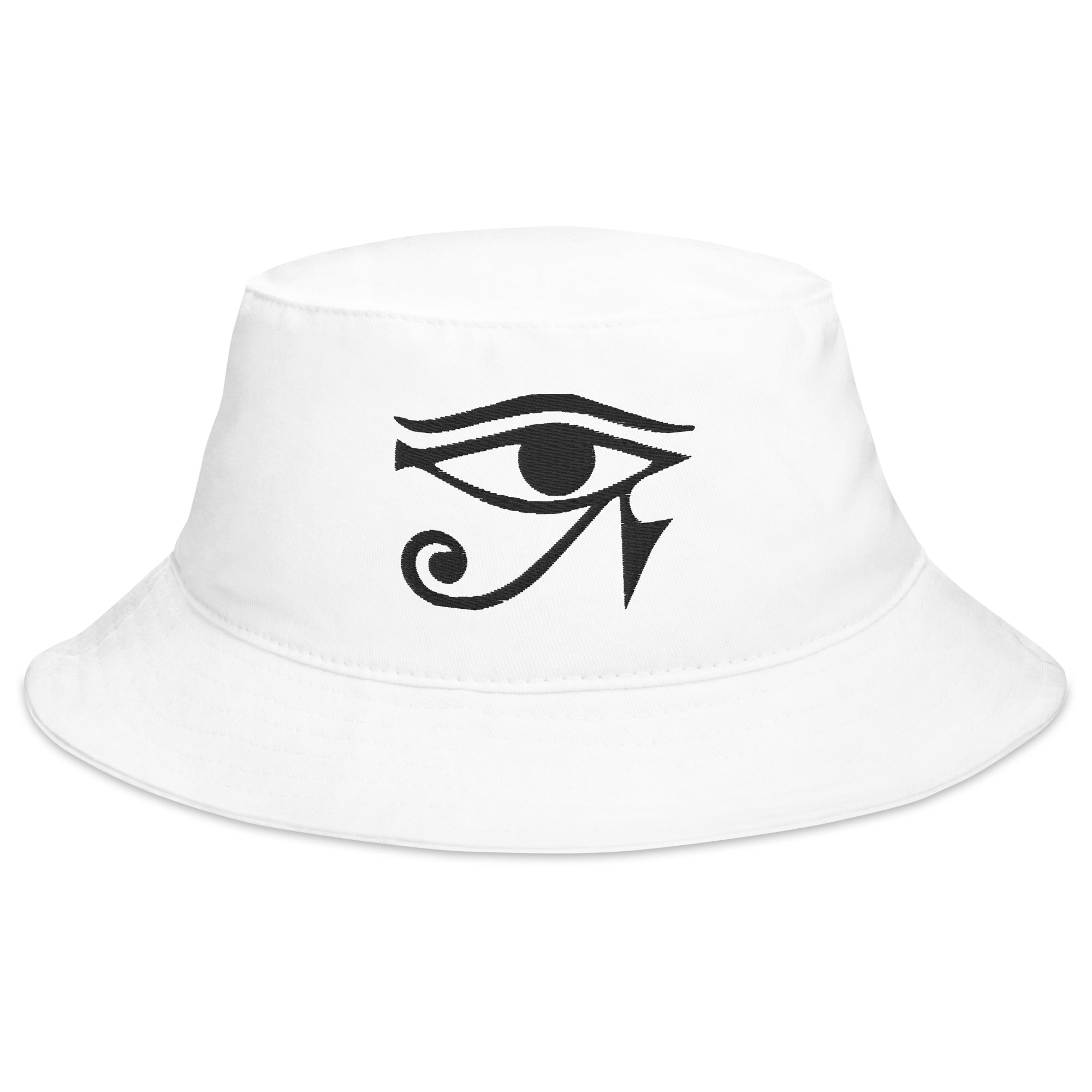 Black Eye of Ra Egyptian Goddess Embroidered Bucket Hat