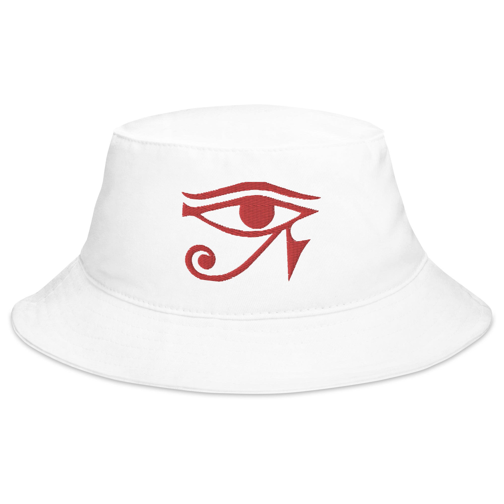 Red Eye of Ra Egyptian Goddess Embroidered Bucket Hat