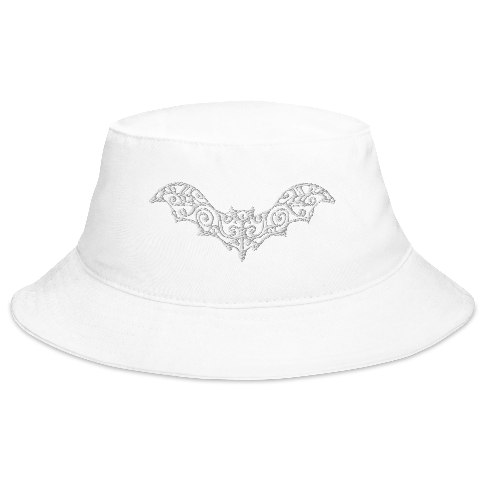 Gothic Vine Wrought Iron Bat Embroidered Bucket Hat