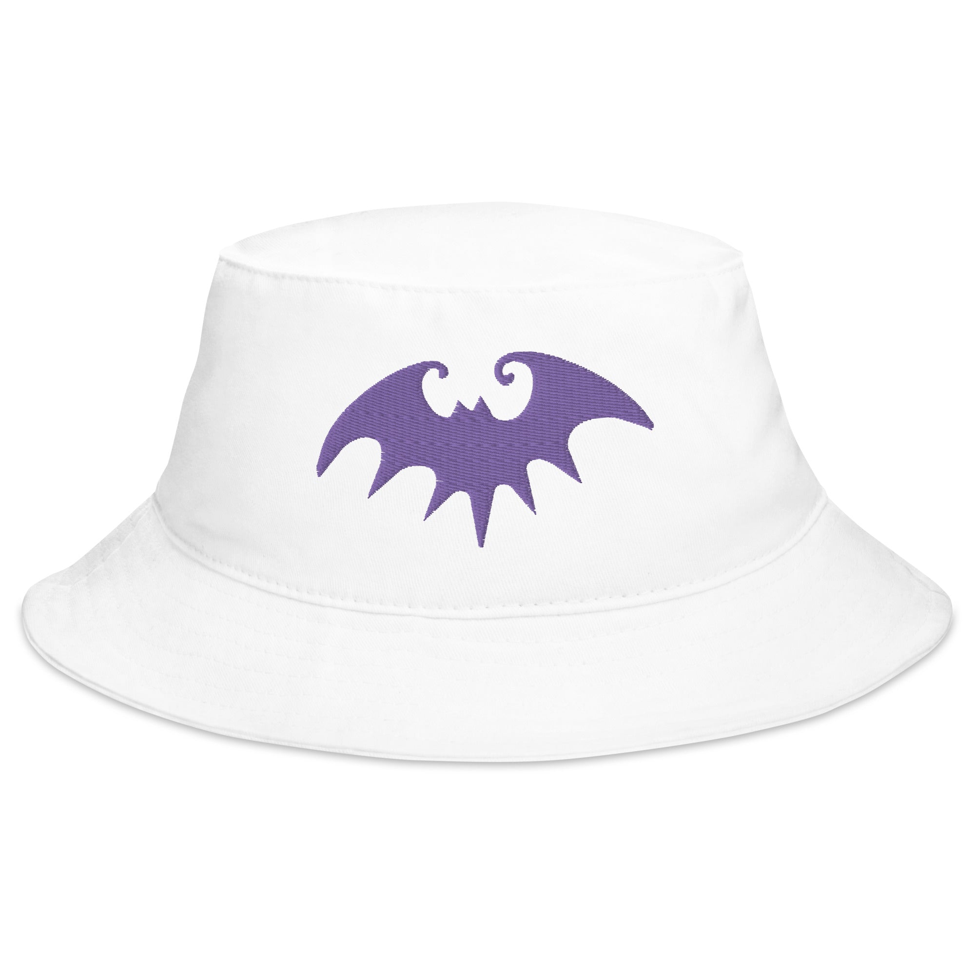 Purple Halloween Gothic Vampire Bat Embroidered Bucket Hat