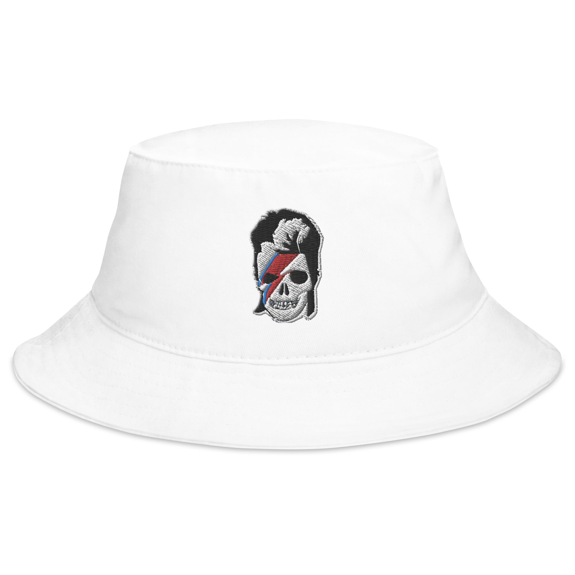 Lightning Bolt Skull David Bowie Embroidered Bucket Hat