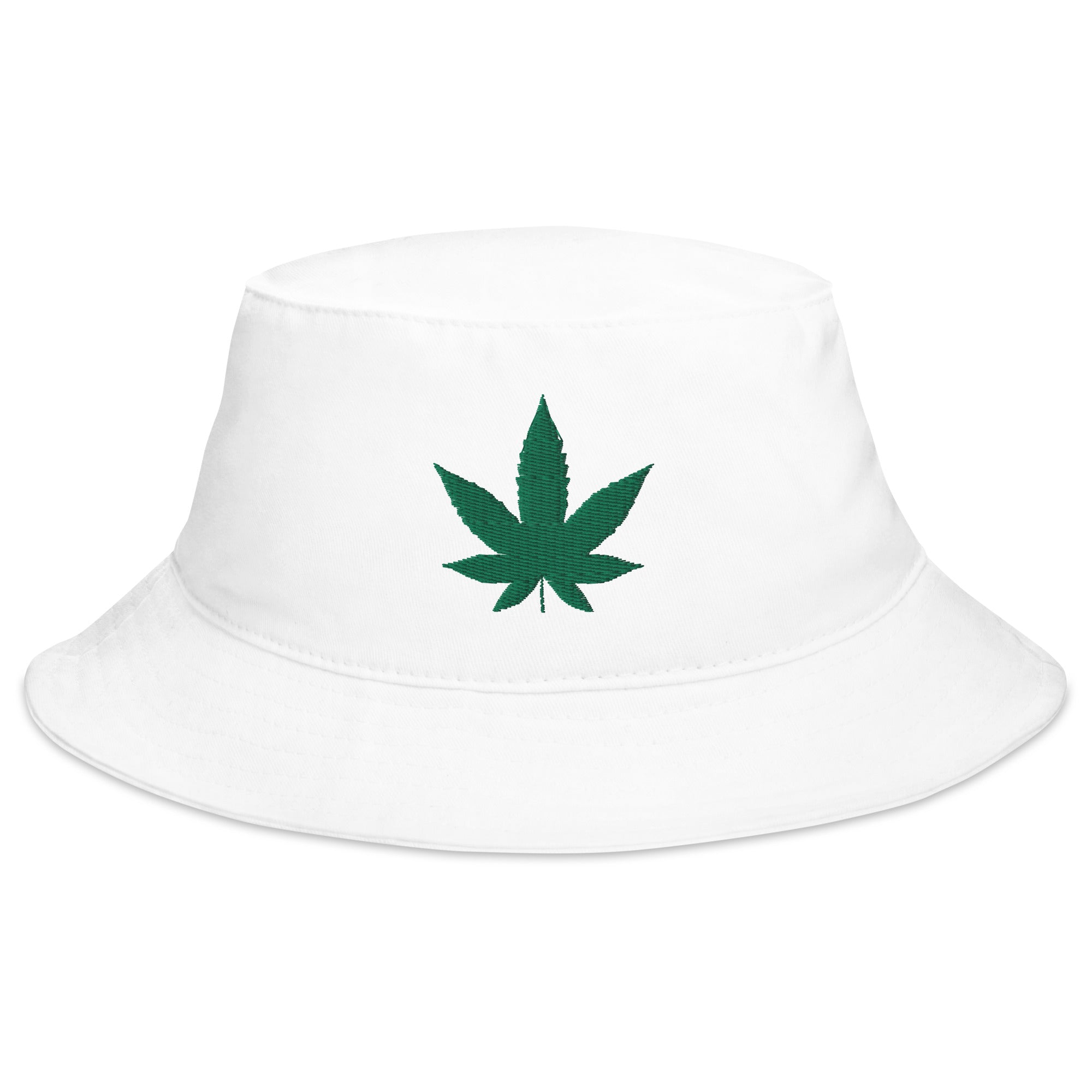 Marijuana Leaf Cannabis Plant Embroidered Bucket Hat