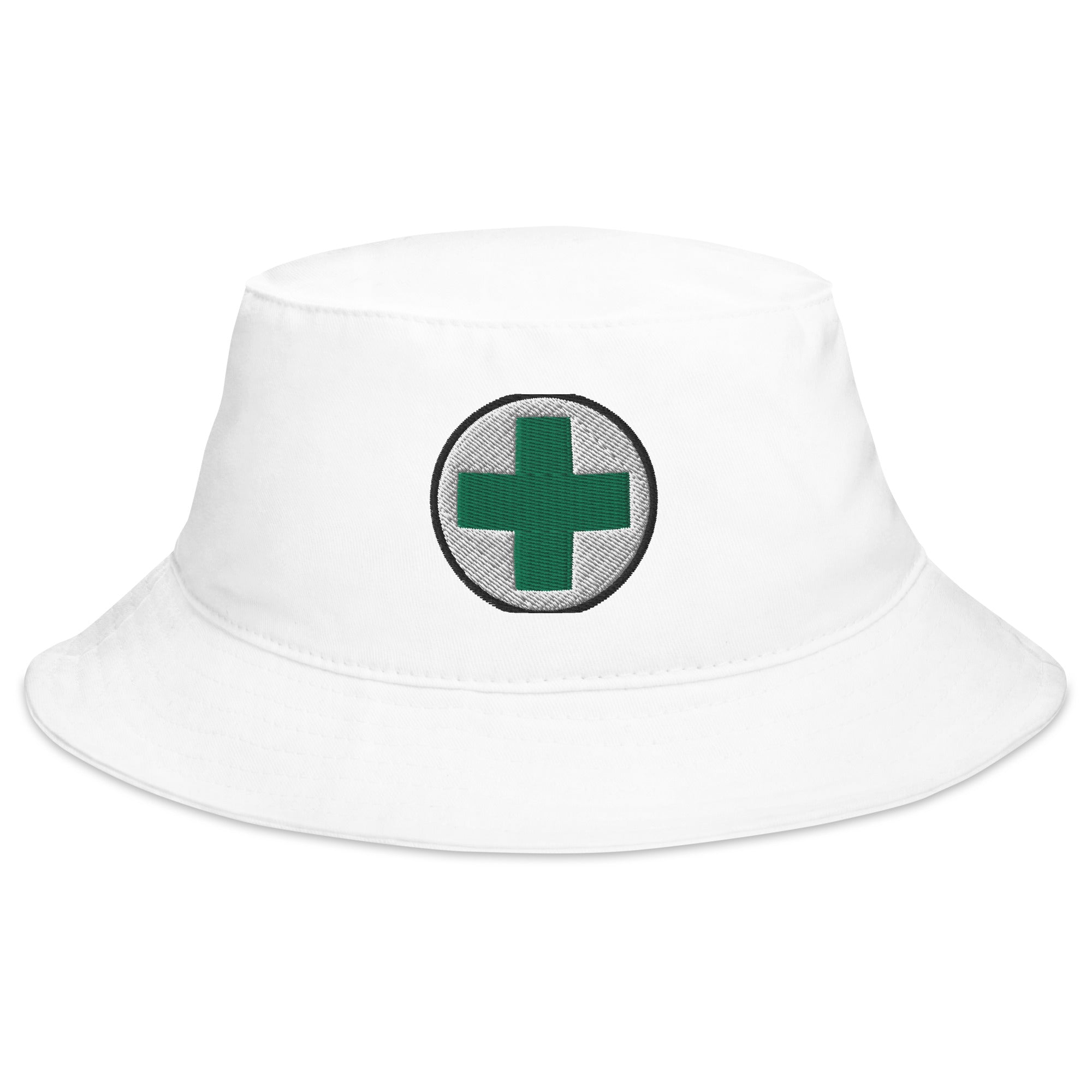 Medical Marijuana Symbol Embroidered Bucket Hat Cannabis Sativa Plant