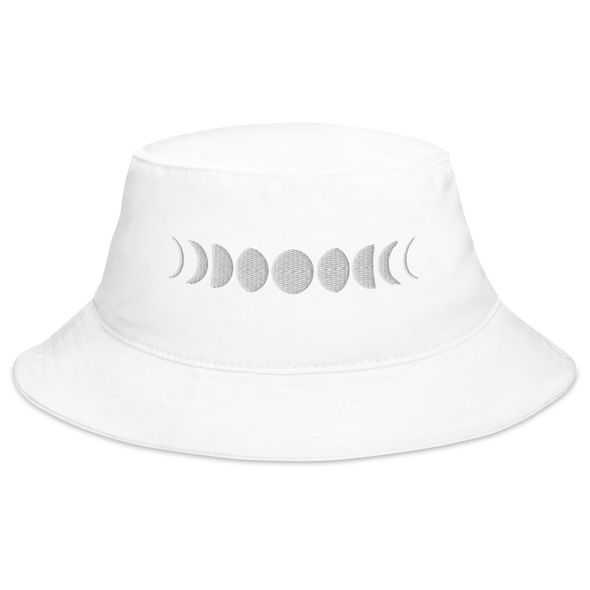 Moon Phases Lunar Cycle to Full Moon Embroidered Bucket Hat