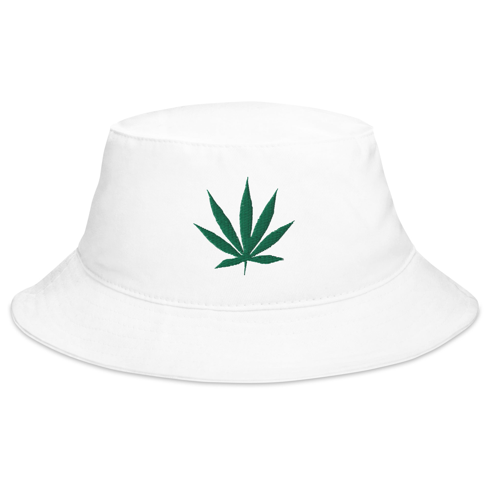Pot Leaf Marijuana Embroidered Bucket Hat Cannabis Plant
