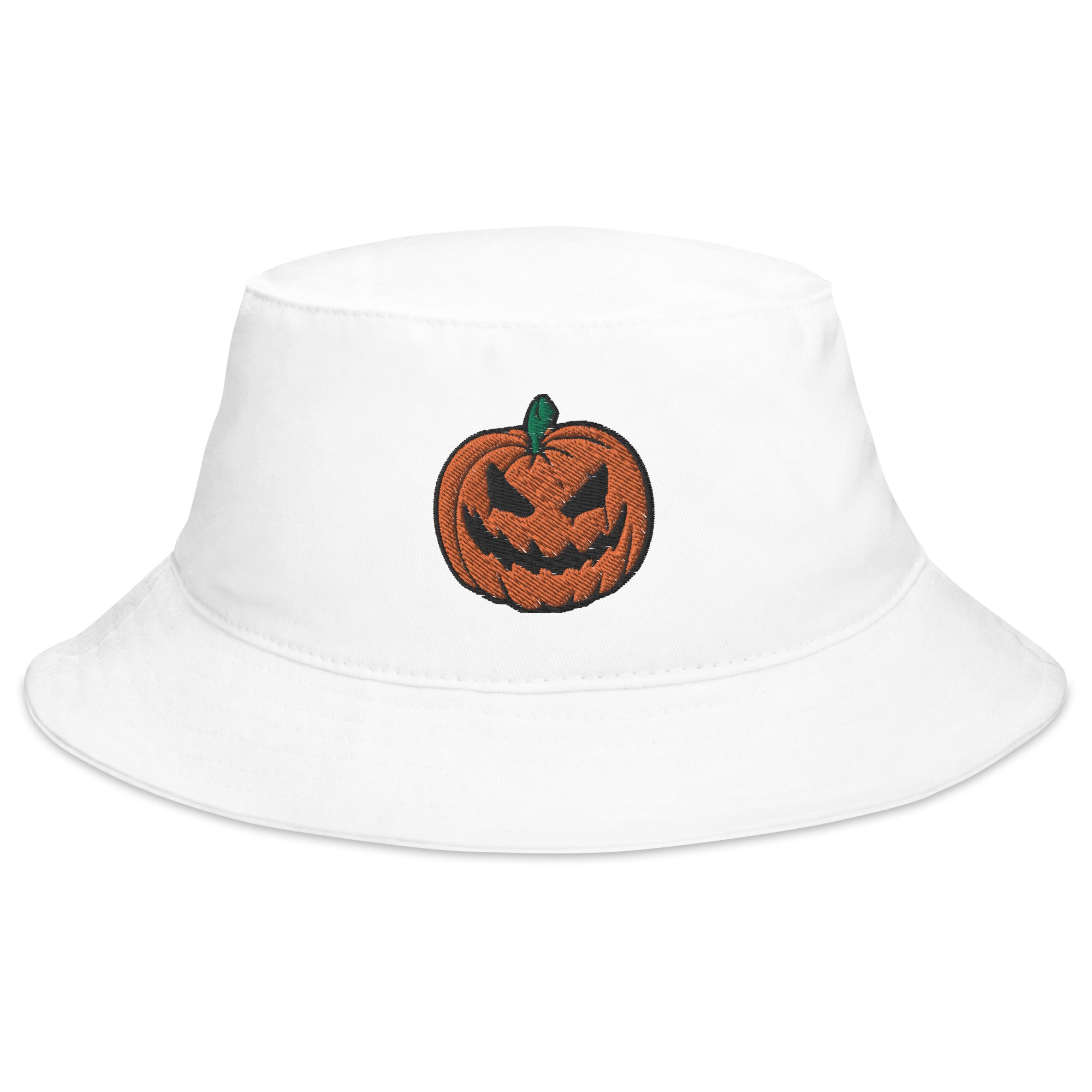 Scary Jack O Lantern Halloween Pumpkin Embroidered Bucket Hat