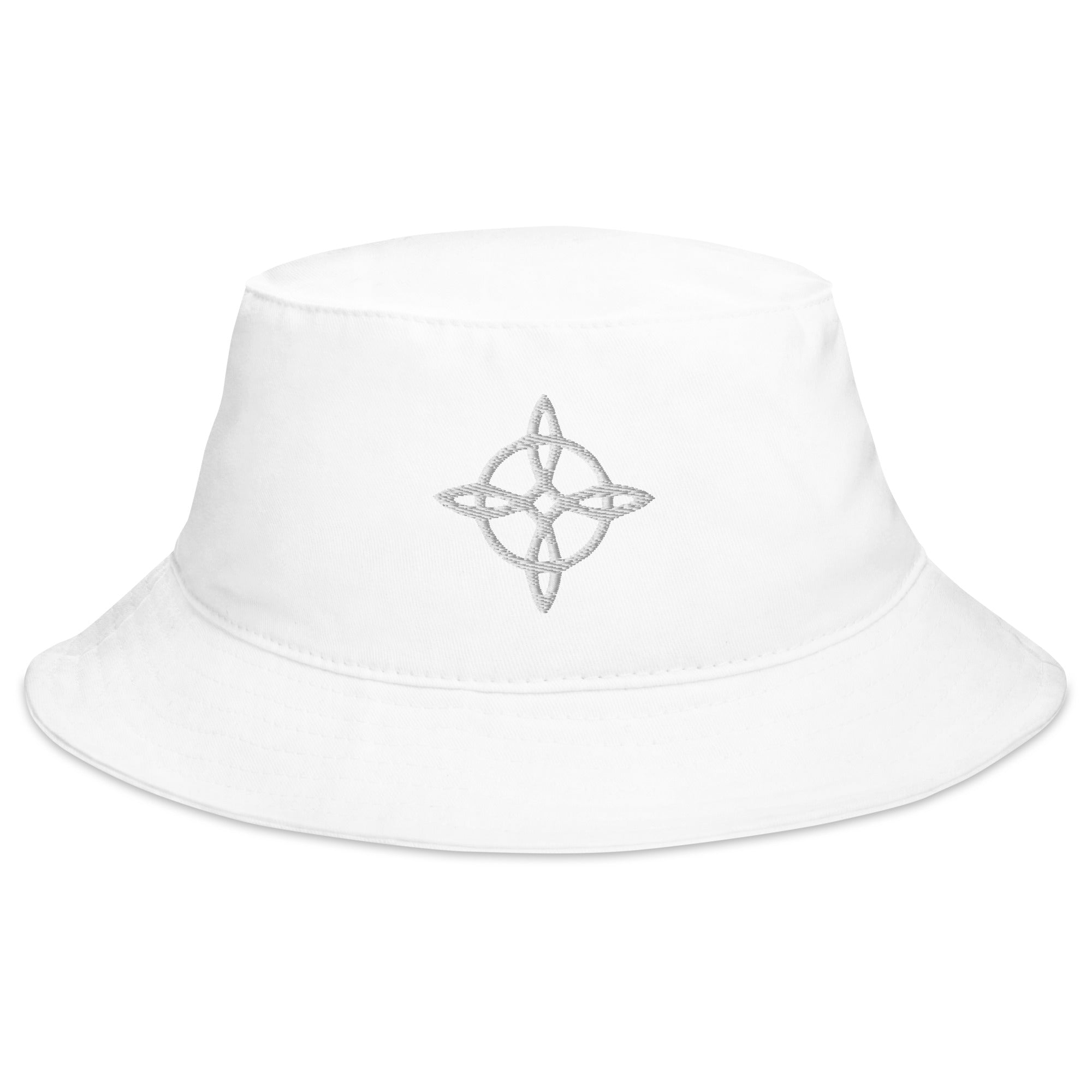 White Witches Knot Embroidered Bucket Hat Witchcraft Protection